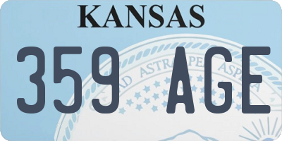 KS license plate 359AGE