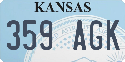 KS license plate 359AGK