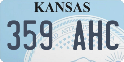 KS license plate 359AHC