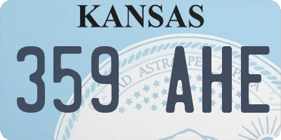 KS license plate 359AHE