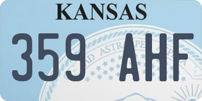 KS license plate 359AHF