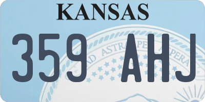 KS license plate 359AHJ