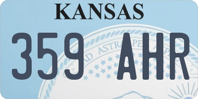 KS license plate 359AHR