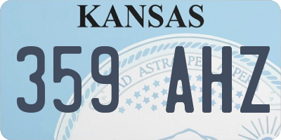 KS license plate 359AHZ