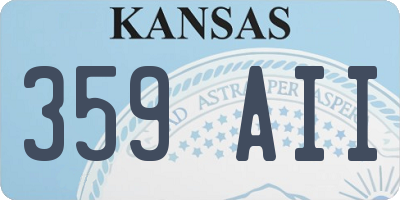 KS license plate 359AII