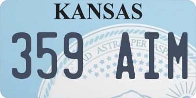 KS license plate 359AIM
