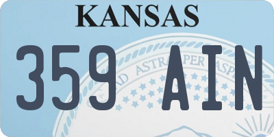 KS license plate 359AIN