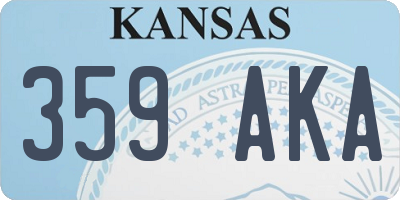 KS license plate 359AKA