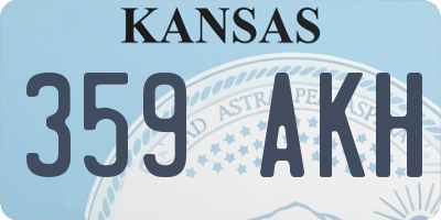KS license plate 359AKH