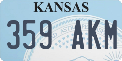 KS license plate 359AKM