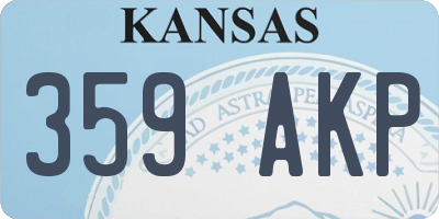 KS license plate 359AKP