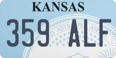 KS license plate 359ALF
