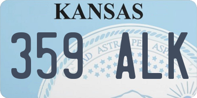 KS license plate 359ALK