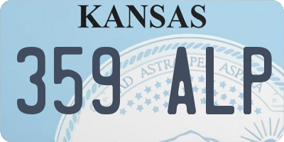 KS license plate 359ALP