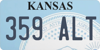KS license plate 359ALT
