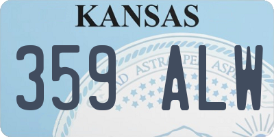 KS license plate 359ALW
