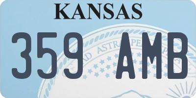 KS license plate 359AMB