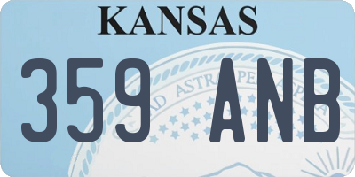 KS license plate 359ANB