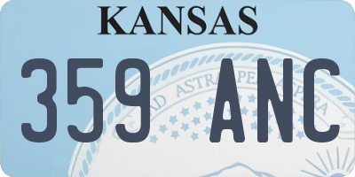 KS license plate 359ANC