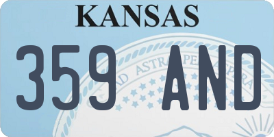 KS license plate 359AND
