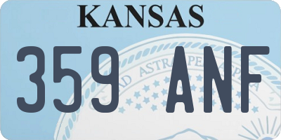 KS license plate 359ANF
