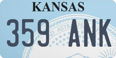 KS license plate 359ANK
