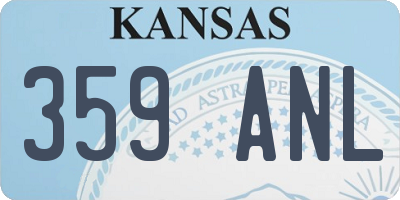 KS license plate 359ANL