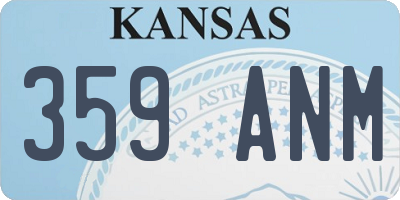 KS license plate 359ANM