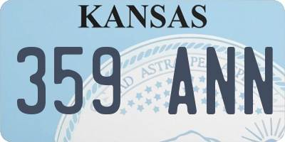 KS license plate 359ANN