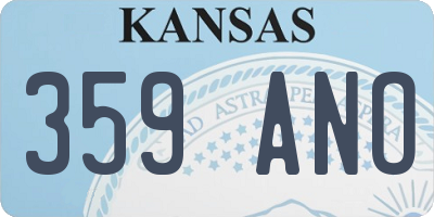 KS license plate 359ANO