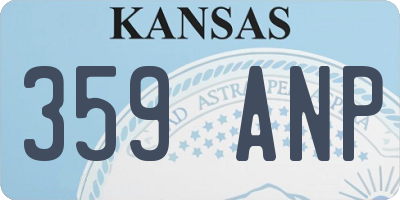 KS license plate 359ANP