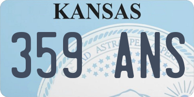 KS license plate 359ANS