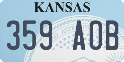 KS license plate 359AOB