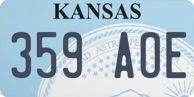 KS license plate 359AOE
