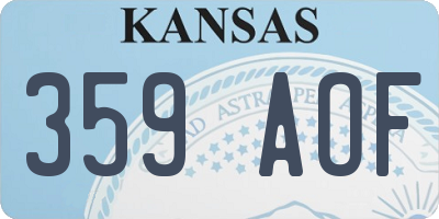 KS license plate 359AOF