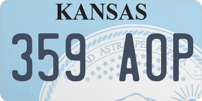 KS license plate 359AOP