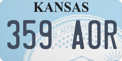 KS license plate 359AOR
