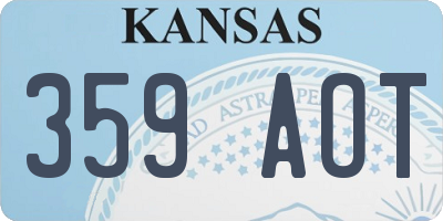 KS license plate 359AOT