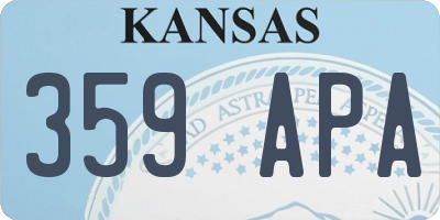 KS license plate 359APA