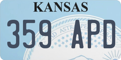 KS license plate 359APD