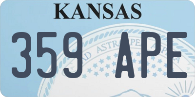 KS license plate 359APE