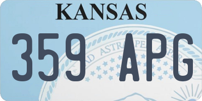 KS license plate 359APG