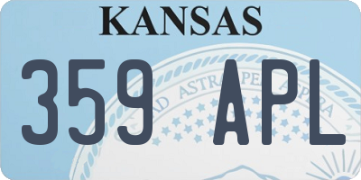 KS license plate 359APL