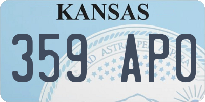 KS license plate 359APO