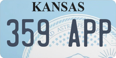 KS license plate 359APP