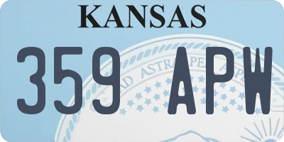 KS license plate 359APW