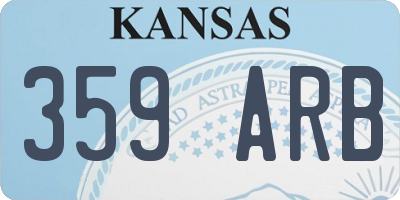 KS license plate 359ARB