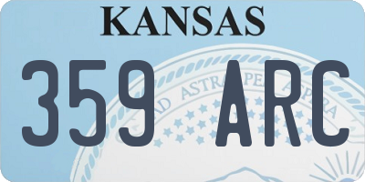 KS license plate 359ARC