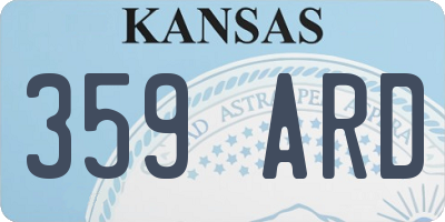 KS license plate 359ARD