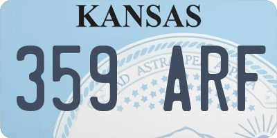KS license plate 359ARF